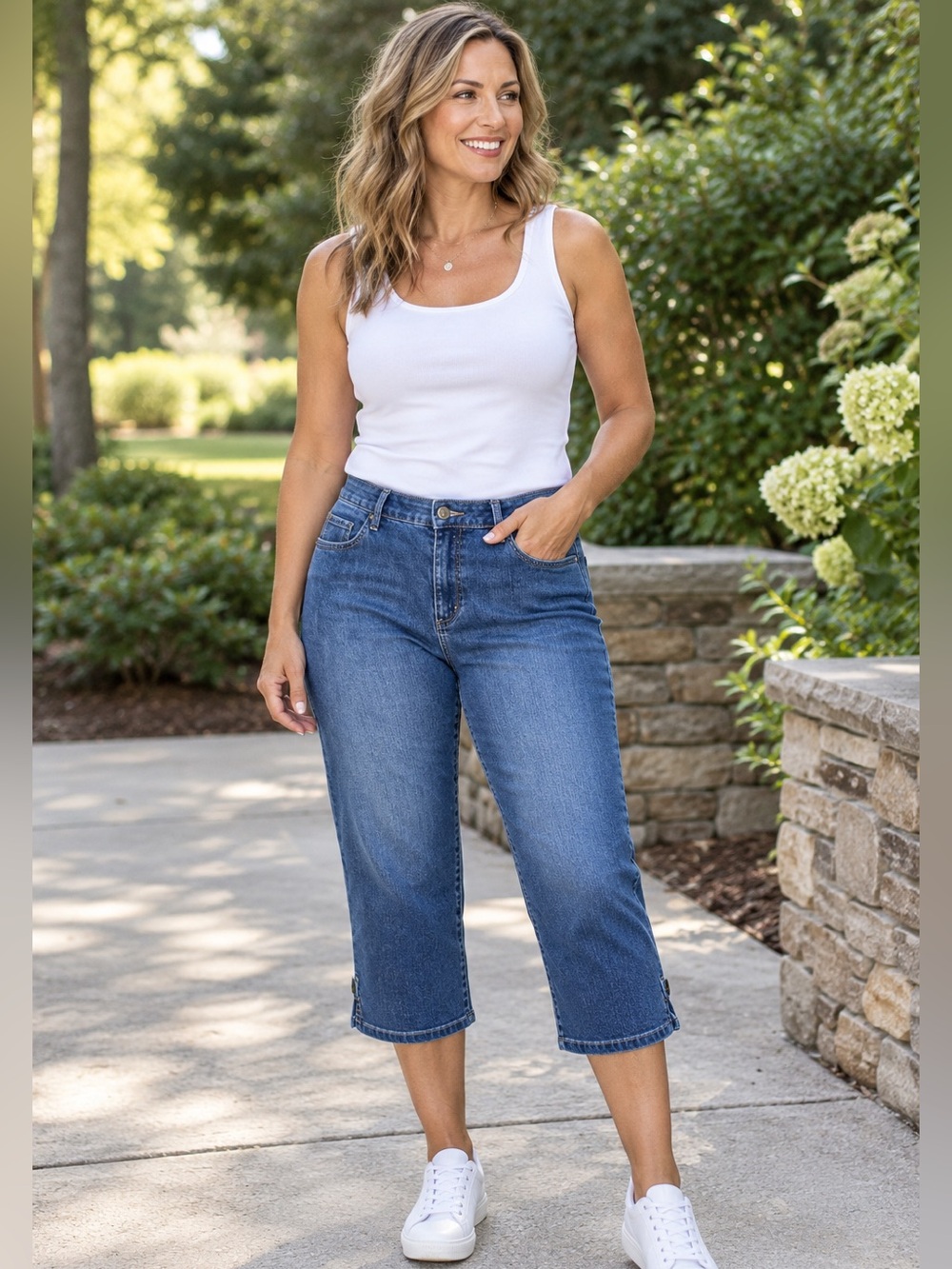 Gloria Vanderbilt Amanda All Around Slimming Effect Capri Jeans Women’s 16W